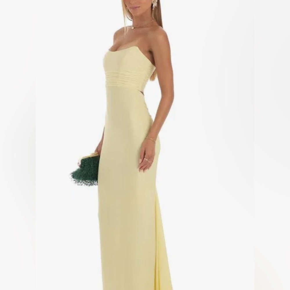 Lucy in The Sky Corset Strapless Dress Yellow Size Small